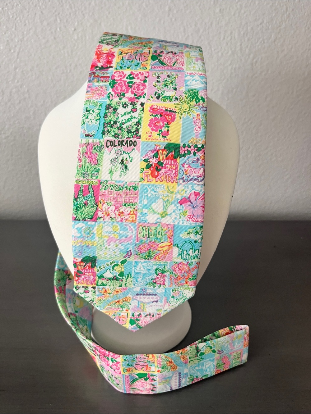 NWT LILLY PULITZER Multicolored Men's Necktie Floral STATE OF MIND Tie 🦄 HTF 🦄